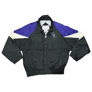 Vintage 90s Colorado Rockies Nylon Windbreaker Jacket Size XL Turbo Sportswear
